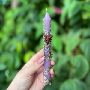 Vela da Bruxa para a intuição e vidência rosa verde
