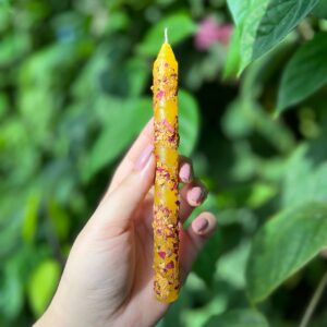 Vela para a autoestima decorada com rosas - Rosa Verde