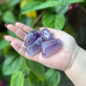 Unidade de pedra rolada de ametista Ideal para quem procura Intuição, vidência, visão e sonhos lúcidos Rosa Verde